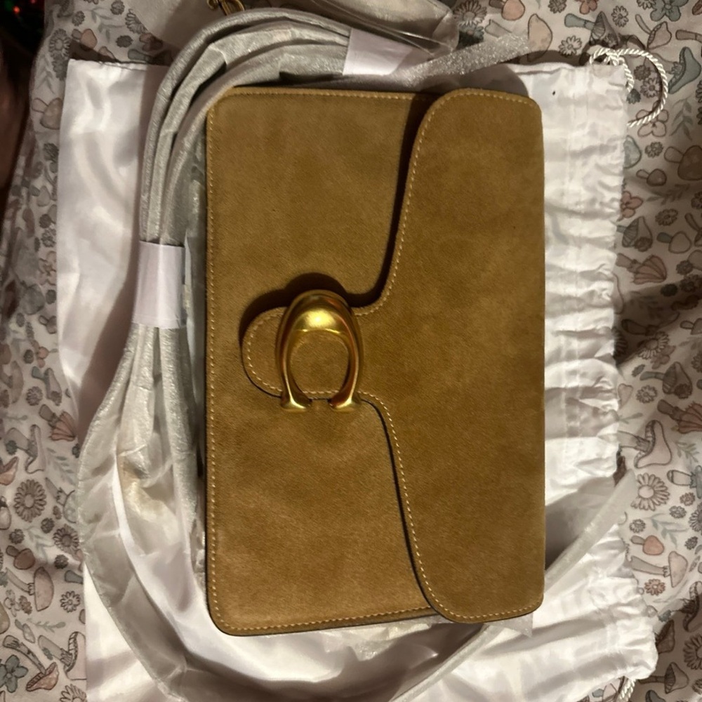 Coach White and Brown Shoulder Bag